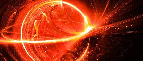 Wall Mural - fiery glowing interstellar technology in space