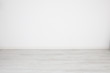 © OceanProd - for white background or wallpaper bleached parquet floor and blank white wall