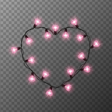 Light Bulbs Heart Shape Frame