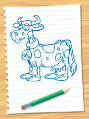 Wall Mural - cow sketch