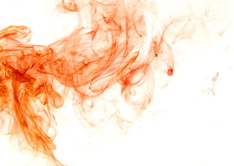 Red smoke on white background