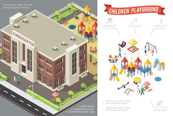 Sticker - Isometric Children Playground Concept