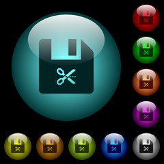 Poster - Cut file icons in color illuminated glass buttons