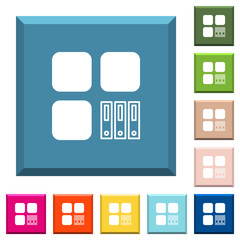 Poster - Archive component white icons on edged square buttons