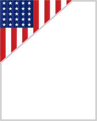 Wall Mural - USA flag corner border frame with empty space for your text.