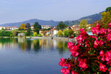 Fototapeta Londyn - Sarnico Resort on the shore of Iseo Lake, Italy, Europe