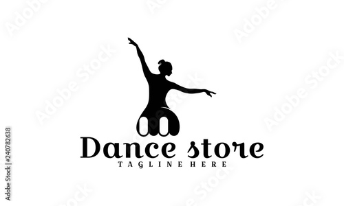 Dancing Woman Logo Fashion Beauty Grace Design Vector Template