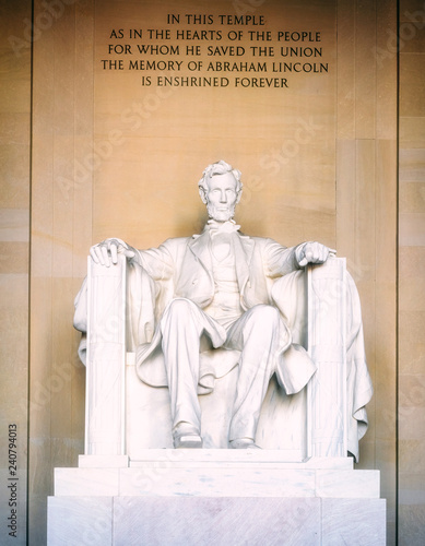 Fotografia Statue of Abraham Lincoln, Lincoln Memorial, Washington DC