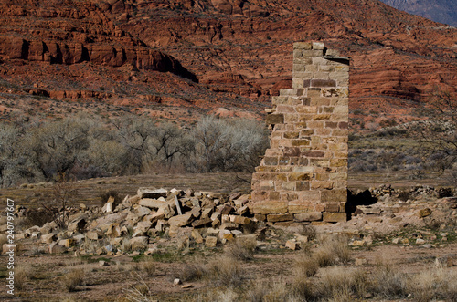 Fotografie, Obraz ruins,ancient,historic,brick,destroyed.demolished,building,brick