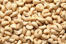 Tasty Cashew Nuts As Background, Top View