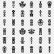 Tiki idols icon set. Simple set of tiki idols vector icons for web design