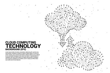 Poster - Cloud computing network technology circuit board graphic style : Concept of cloud server, Storage and data