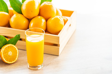 Canvas Print - Fresh orange juice for drink in bottle glass