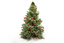 Christmas Tree Fir With Baubles 3d-illustration