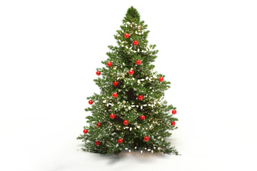 christmas tree fir with baubles 3d-illustration