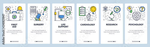 Web Site Onboarding Screens First Aid Medical Clinic Hospital