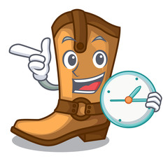 Sticker - With clock cowboy boots isolated in the mascot