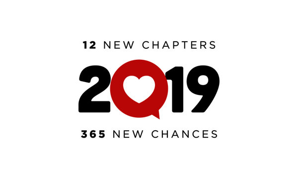  2019 happy new year 12 new chapters 365 new chances quote poster design