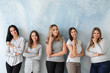 © Pixel-Shot - Beautiful young women on color background. Concept of body positivity