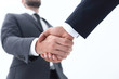 © ASDF - Businessman by handshake invites to cooperation.