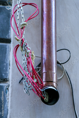 Fotografia, Obraz Abstract construction drainpipe in Riga.