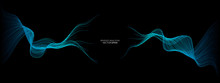 Abstract Vector Wave Lines Green And Blue Colors Isolated On Black Background For Design Elements In Concept Technology, Modern, Science. A.I.