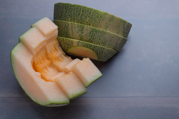 Sliced  melon arranged on the table