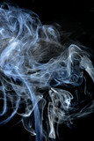 Fototapeta Abstrakcje - abstract blue smoke on black background