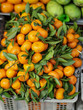 Fresh mandarines on a market. Clementines
