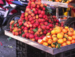 Variety of fresh fruits on a vietnamese market