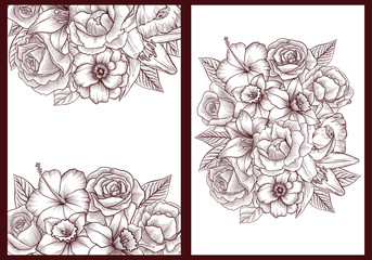 vintage vector floral composition