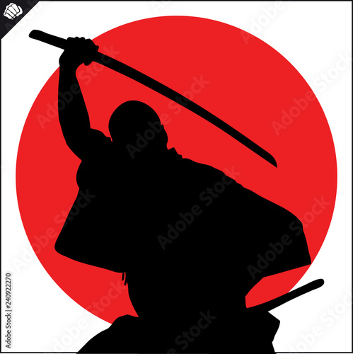 Obrazy Kendo  kolorowy-projekt-simbol-sztuki-walki-godlo-karate