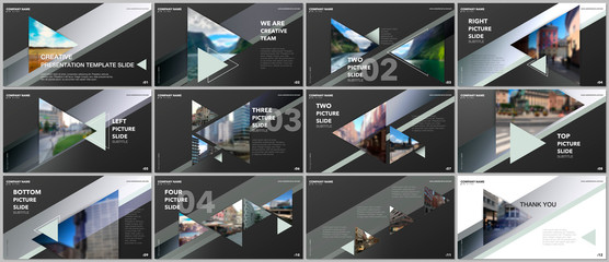 Canvas Print - minimal presentations design, portfolio vector templates with triangles and triangular elements. mul