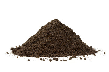 Pile or heap of Soil Isolated on White Background