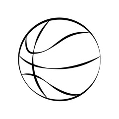 Wall Mural - basketball ball doodle on white background