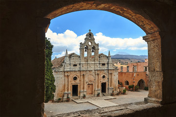 Poster - Arkadi Monastery - Orthodox monastery on the island of Crete, Greece.