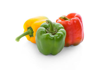 Sweet bell pepper isolated on white background