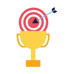 Sticker - business trophy and target arrow