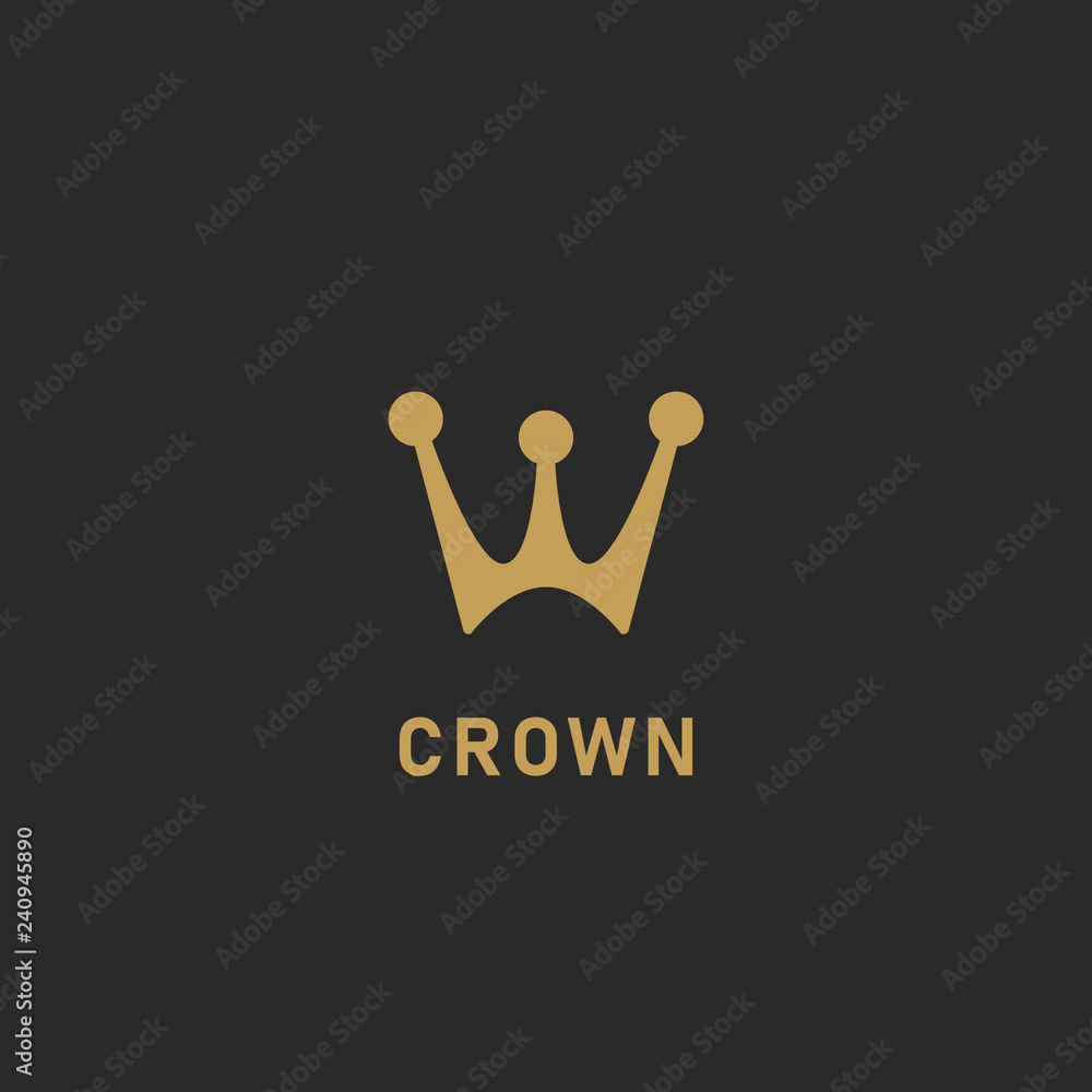 Letter W crown shape logo icon symbol simple logotype alphabet style ...