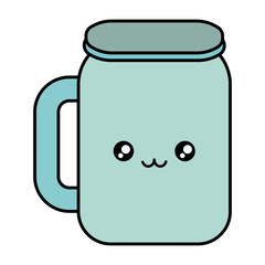 Sticker - cute beverage jar kawaii character