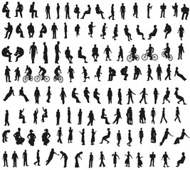 big set with people silhouettes