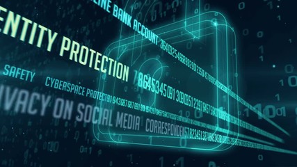 Wall Mural - internet communication and cyber security concept with padlocks symbol on digital background. data e