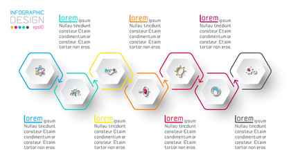 Wall Mural - Hexagon inforgraphics on vector graphic art.