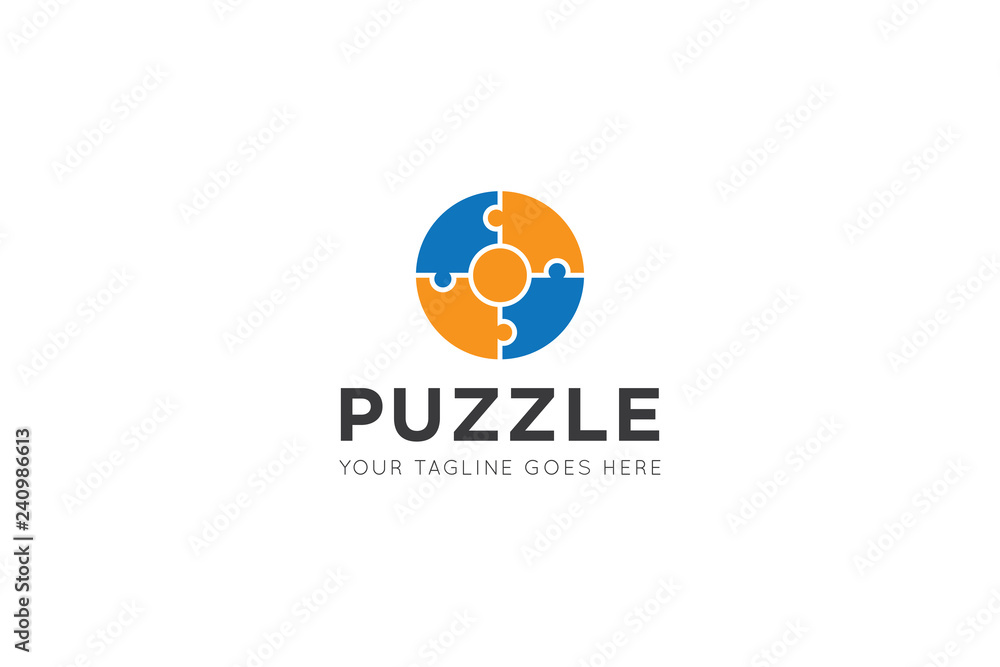 puzzle logo and icon vector design template