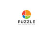puzzle logo and icon vector design template