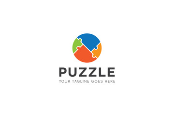 puzzle logo and icon vector design template