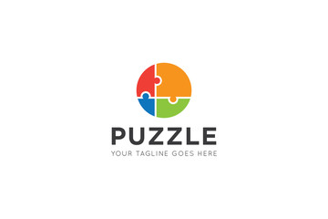 Sticker - puzzle logo and icon vector design template