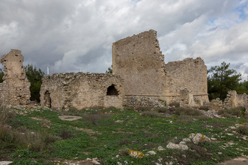 Wall Mural - Voila Greece. 18-12-2018.   Ruins of an Ancient Venetian house at the Venetian village of  Voila. Crete Greece