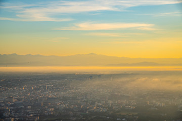 Sticker - Chiang Mai city with morning sky