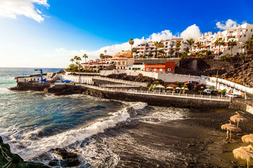 Wall Mural -  pictorial Puerto di Santiago - small coastal town in Tenerife . Canary islands